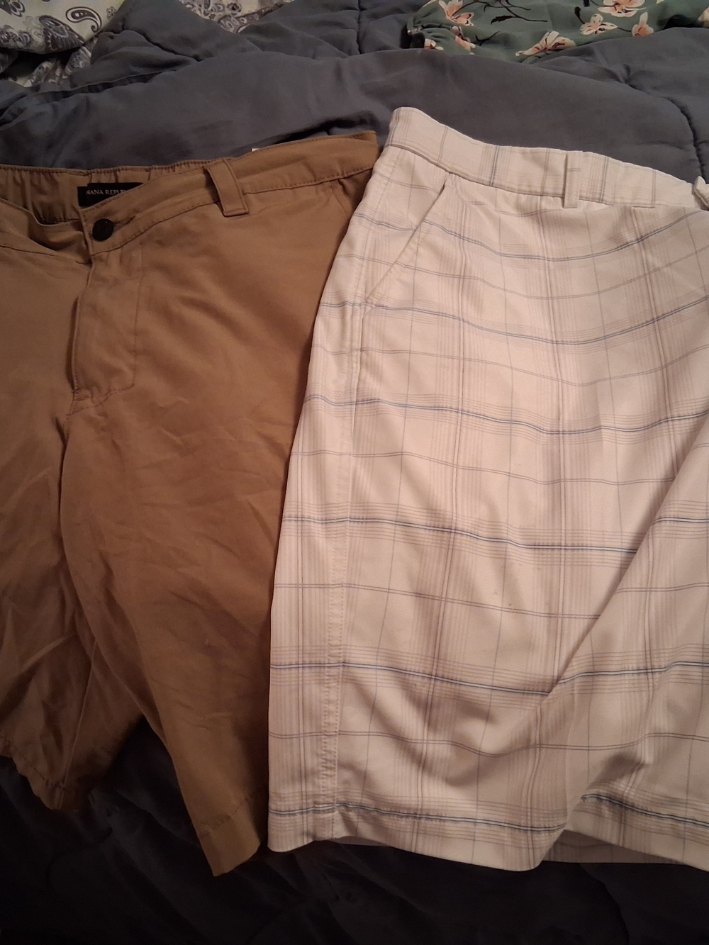 Men's Tan Chino Pants & White Plaid Khakis - 2-Pack